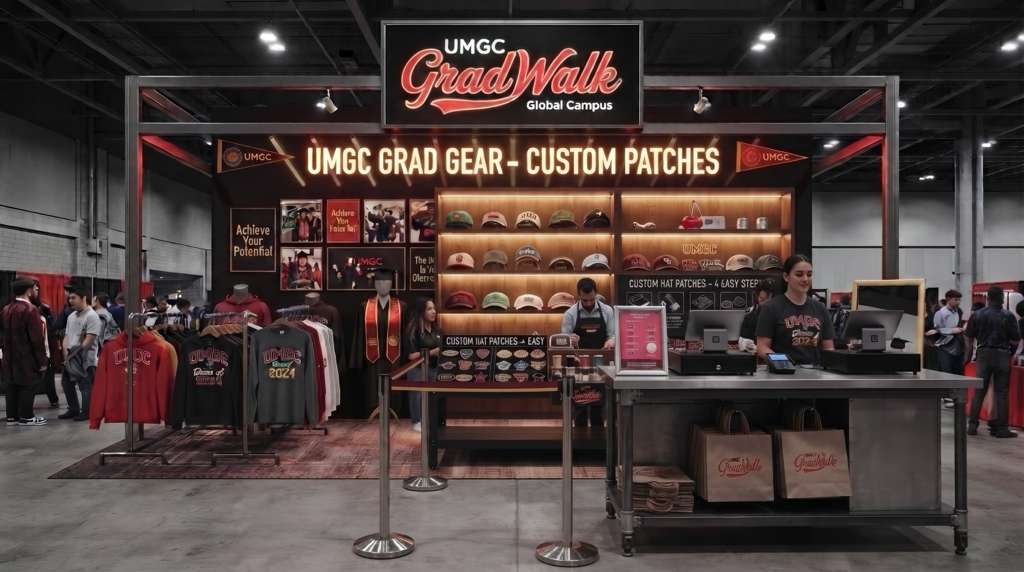 A custom-built branded booth environment